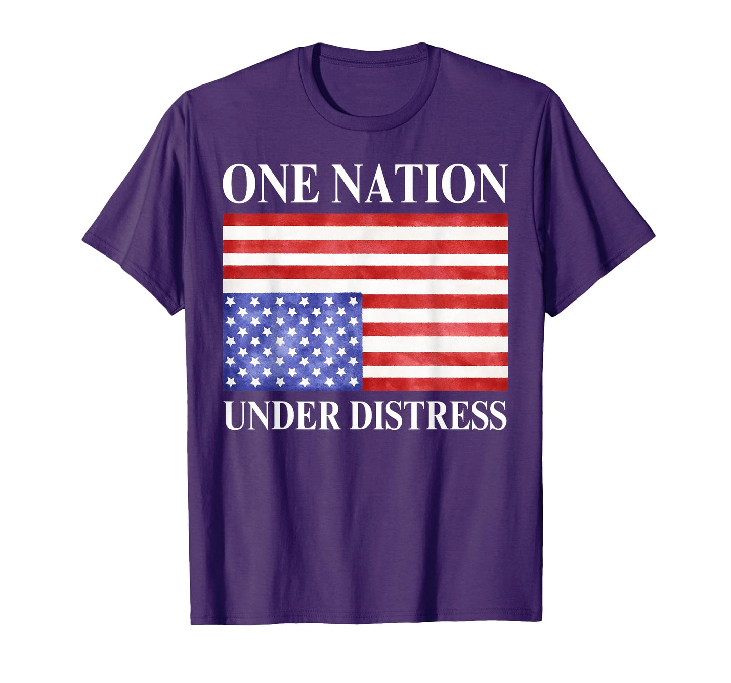 One Nation Under Vintage Distress 4th Of July American Flag T-Shirt