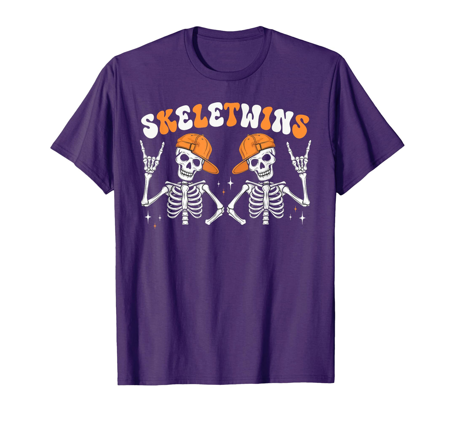 Skeletwins Halloween Twins Skeletons Hat Matching Boys Kids T-Shirt
