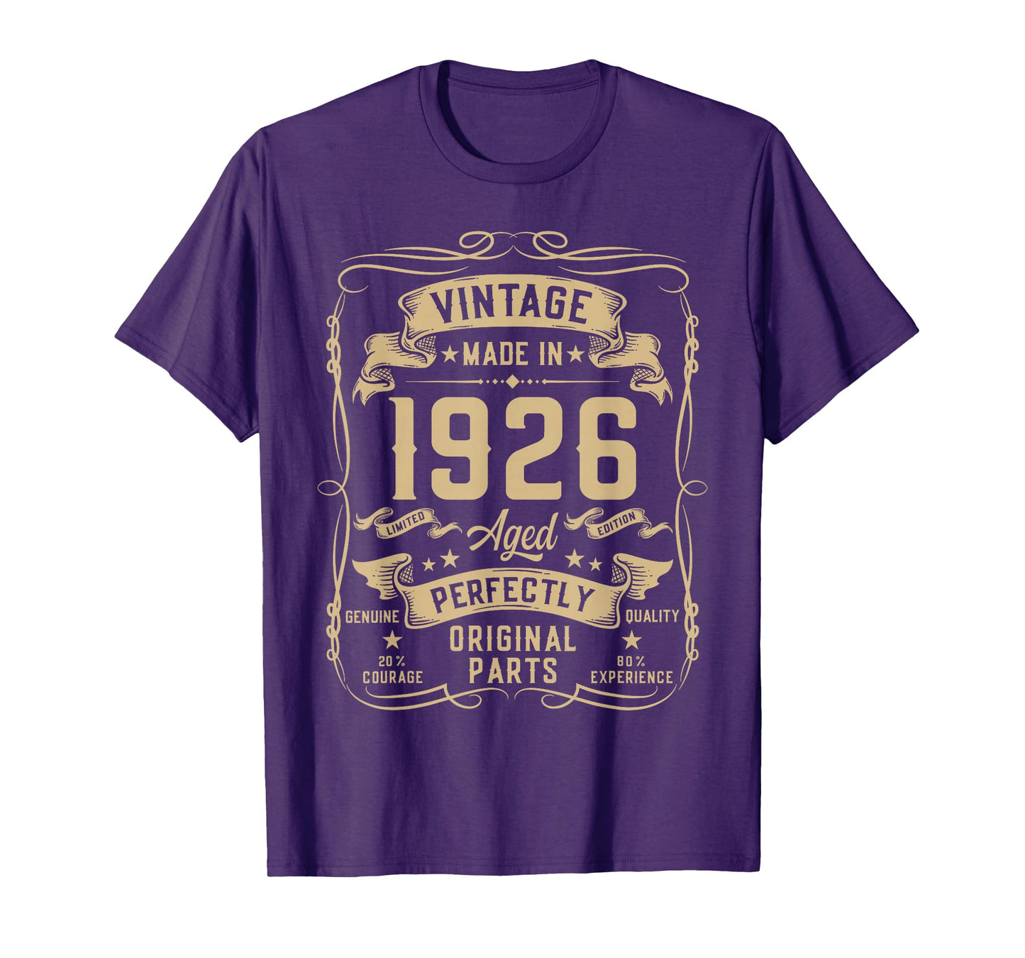 Vintage 1926 99yr 99th Birthday Gifts for Men 99 Years Old T-Shirt