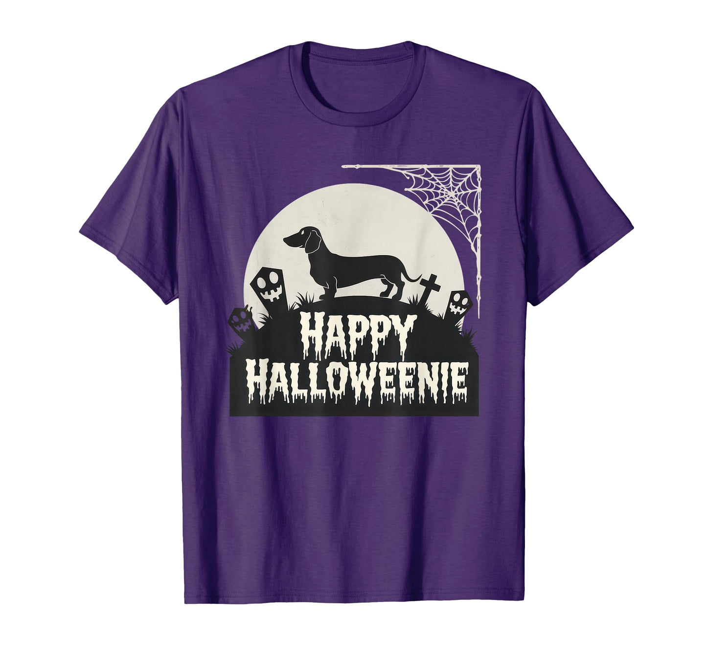 Happy Halloweenie Tshirt Women Men Wiener Monster Party T-Shirt