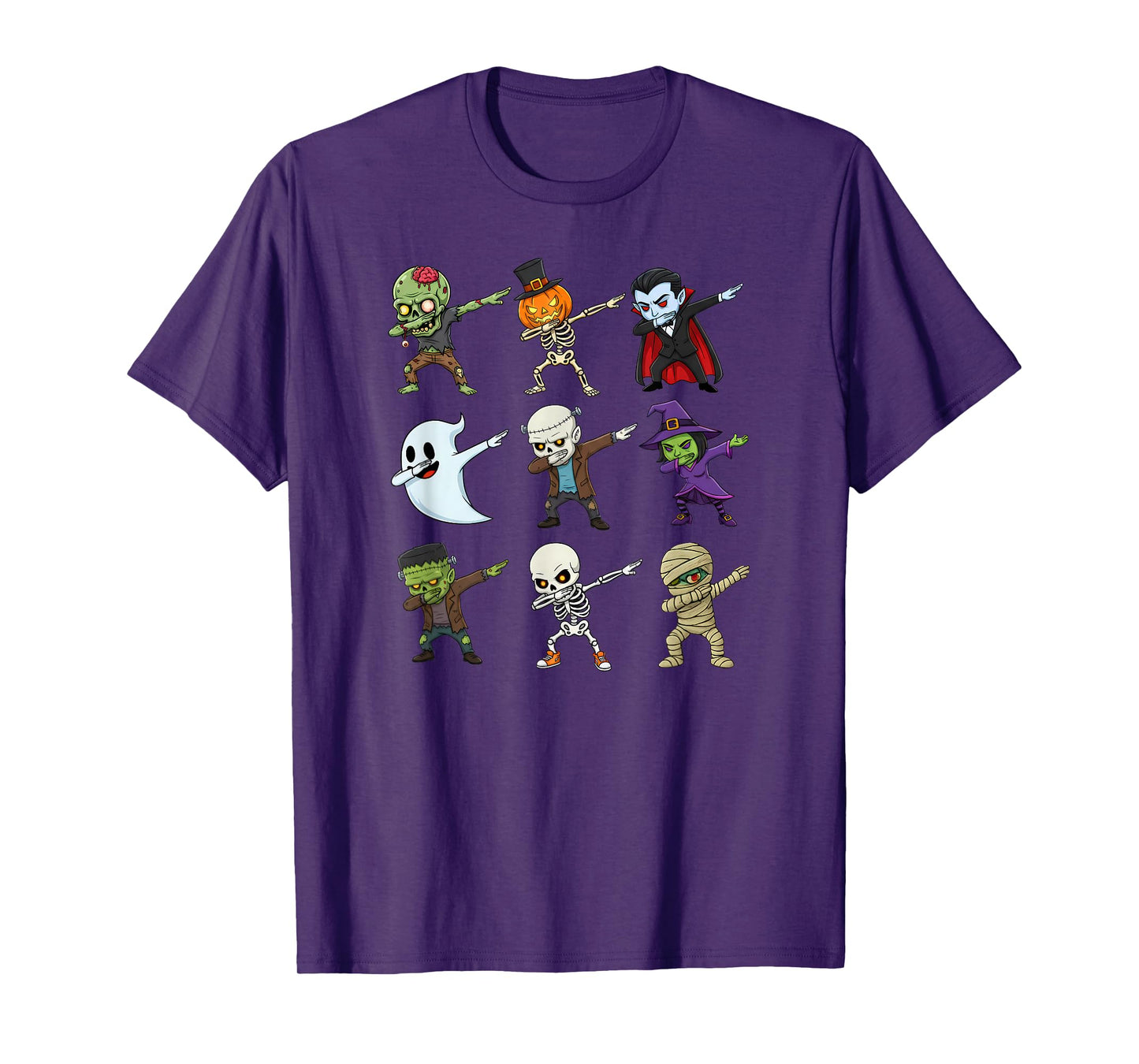 Dabbing Halloween Zombie Skeleton Pumpkin Mummy T-Shirt