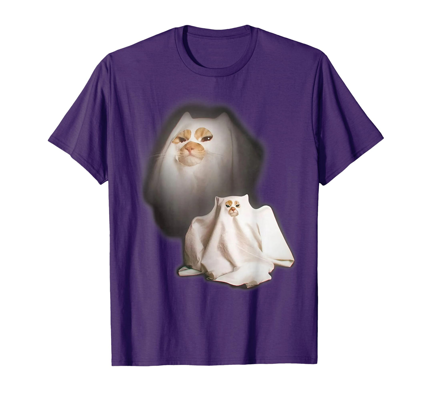 Ghost Cat Meme Funny Halloween Men Women Kids T-Shirt