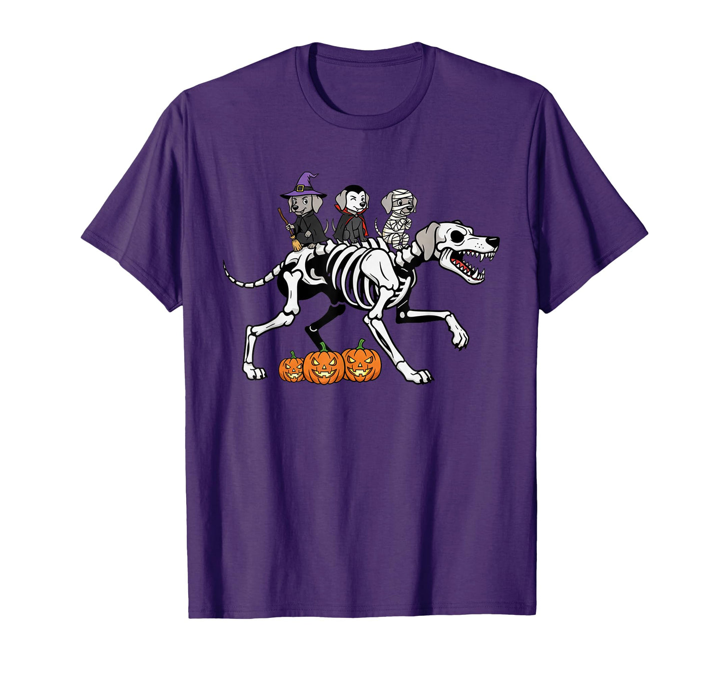 Weimaraner Skeleton Mummy Witch Halloween Kids Mens Womens T-Shirt