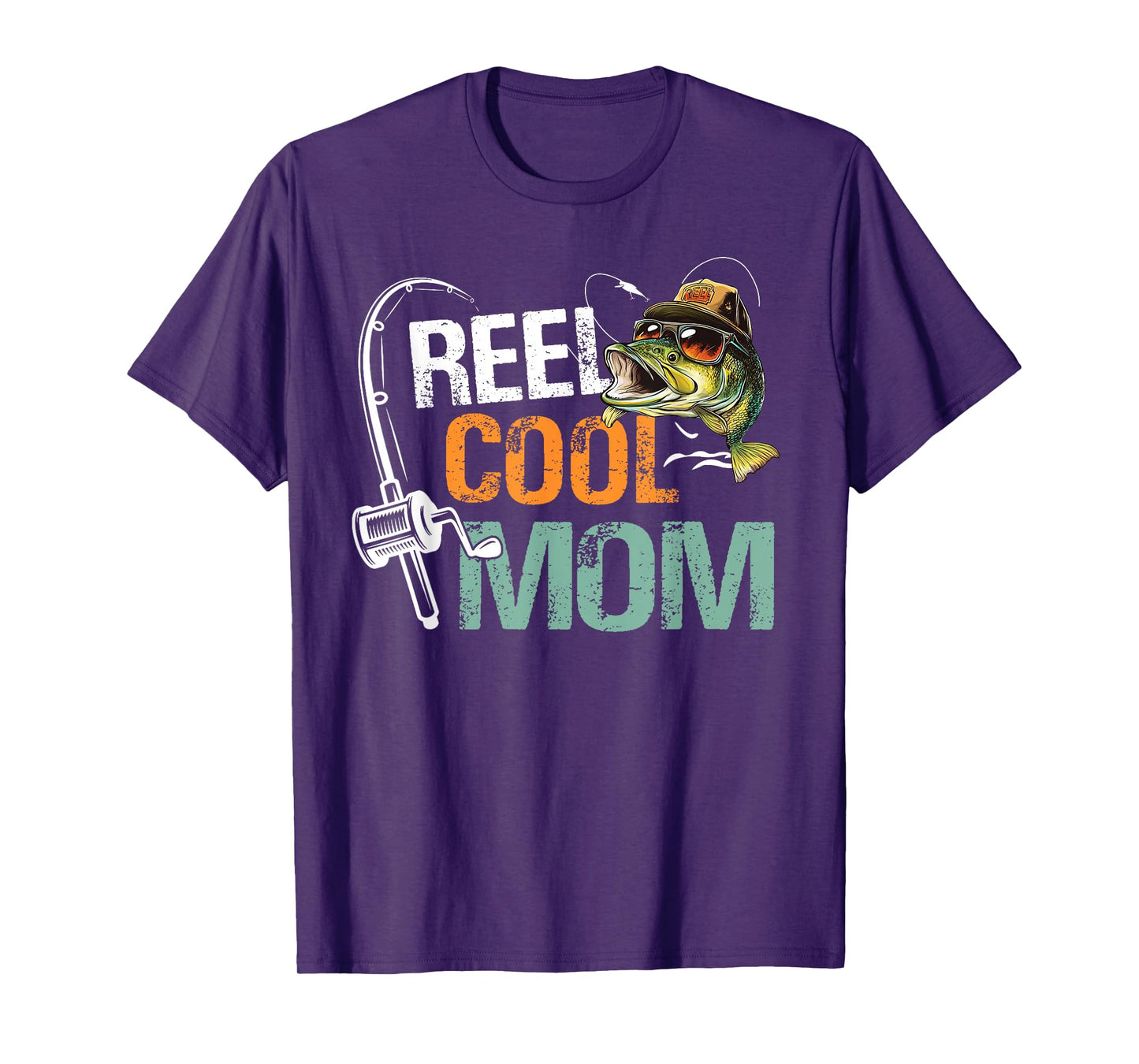 Reel Cool Mom Fishing Mom Birthday Vintage T-Shirt
