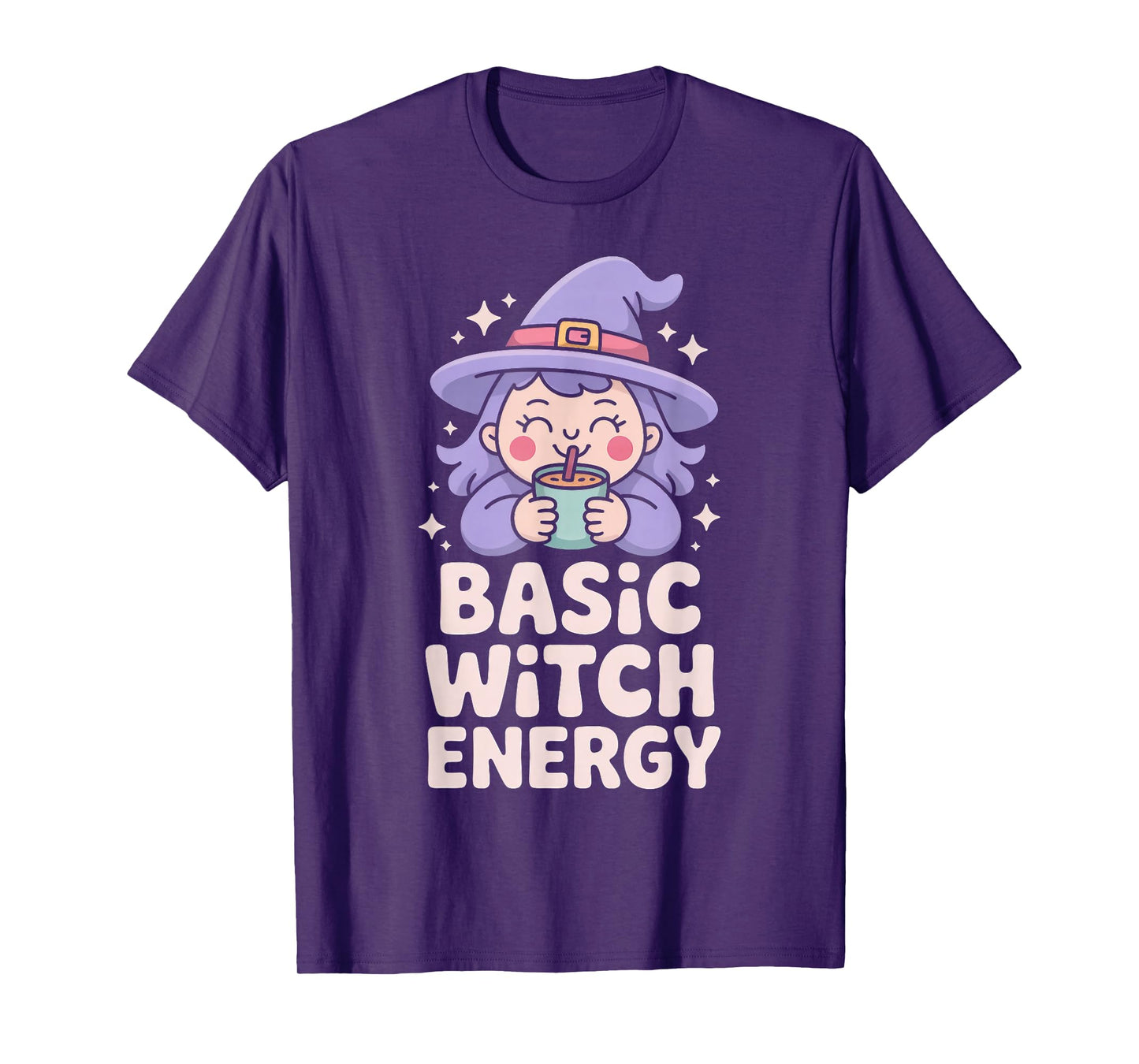 Basic Witch Energy Magical Trippy Rainbow Latte T-Shirt