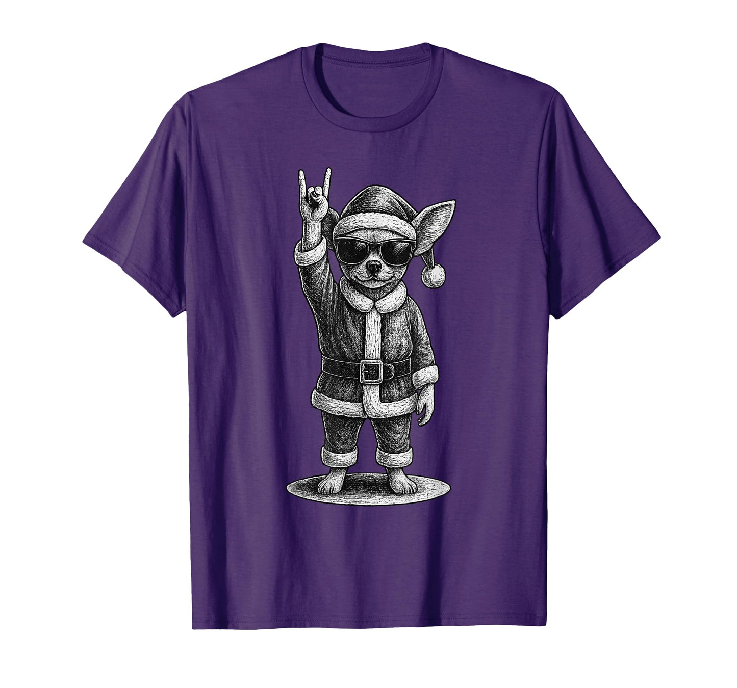 Chihuahua Rock Music Christmas Dog Lover T-Shirt