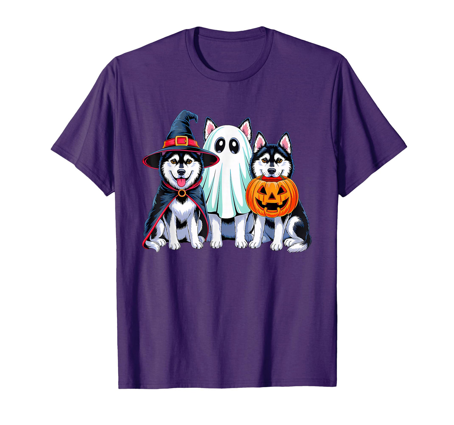 Funny Husky Ghost Dogs Halloween Husky Dog Mom Husky Lover T-Shirt