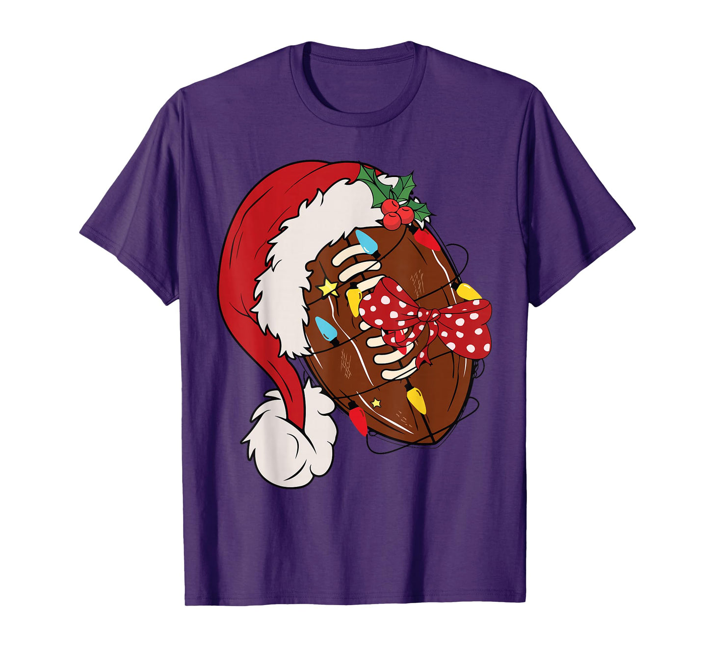 Funny American Football Santa Christmas Men Women Kid T-Shirt