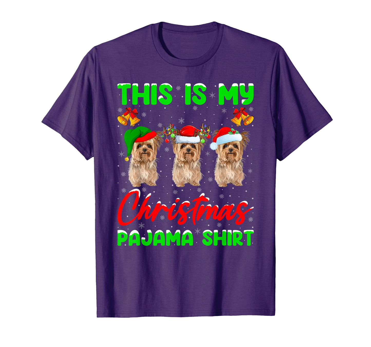 This is My Christmas Pajamas Funny Yorkie Dog Christmas T-Shirt