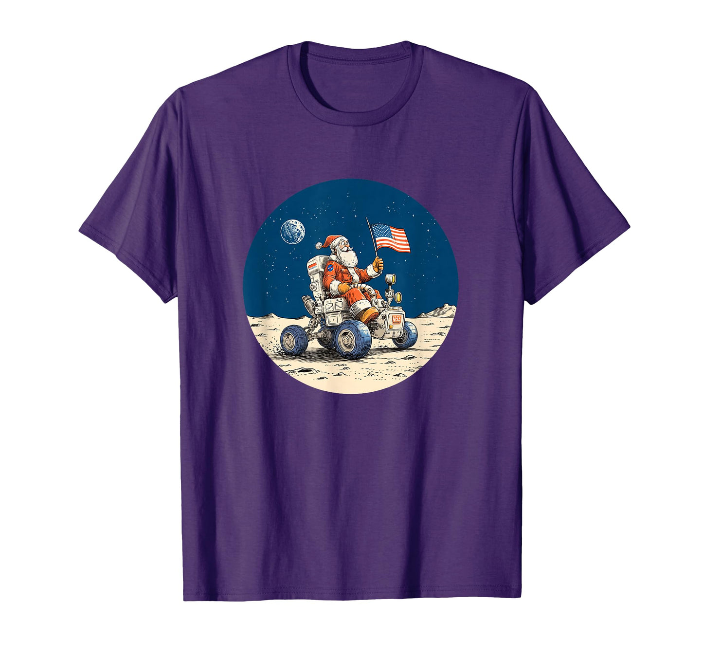 Santa Claus Space Look for Christmas on Moon Costume T-Shirt