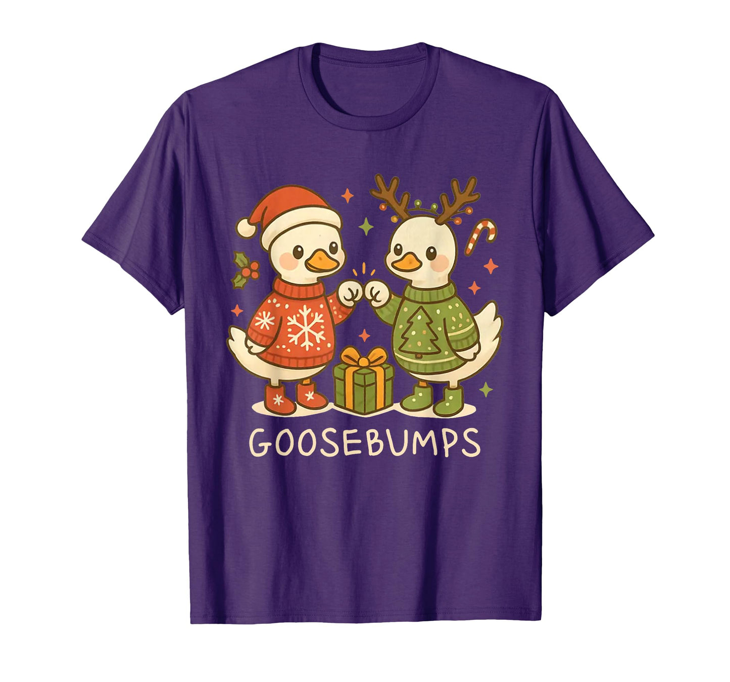 Goose Bumps Christmas Goose Santa Xmas Goose Fist Bump T-Shirt
