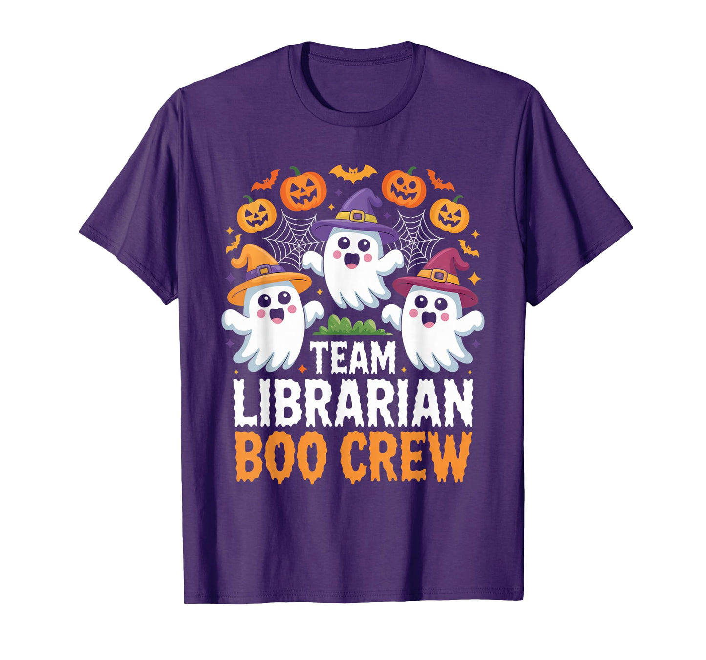 Team Librarian Boo Crew Ghost Halloween Teachers and Staff T-Shirt