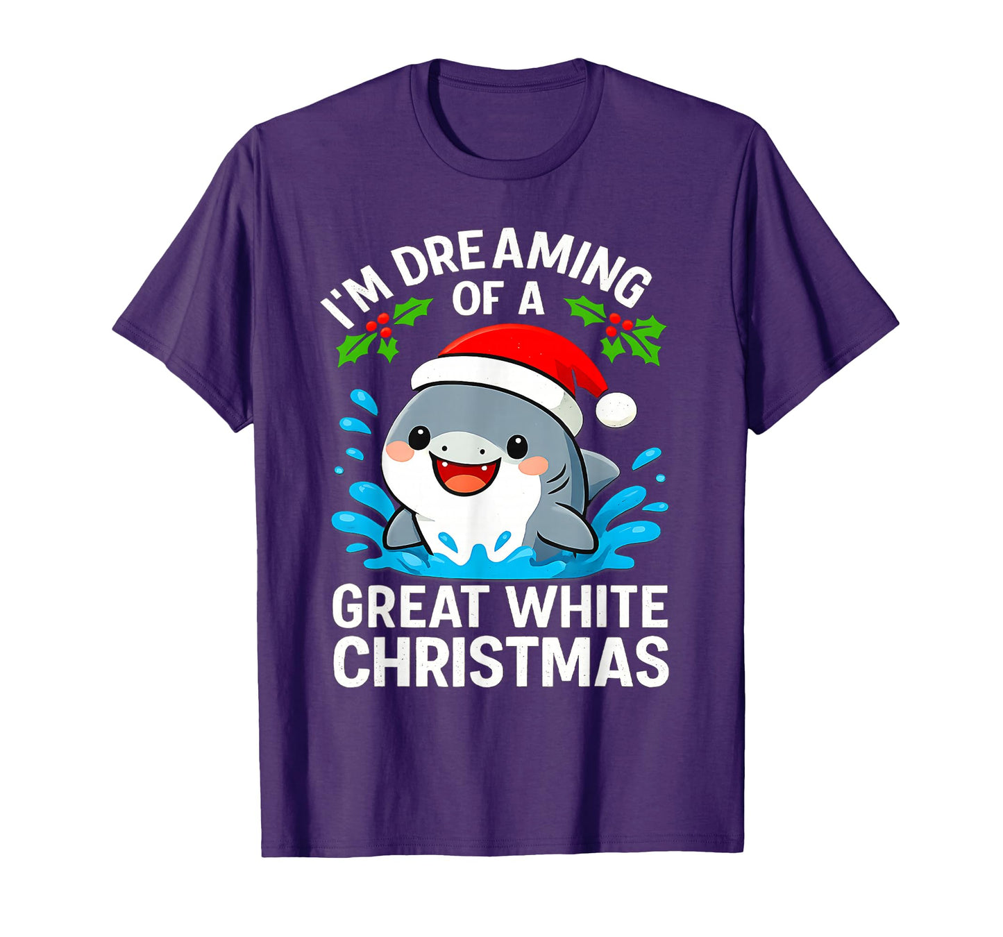 Great White Christmas Shark Funny Santa Holiday Pun Humor T-Shirt