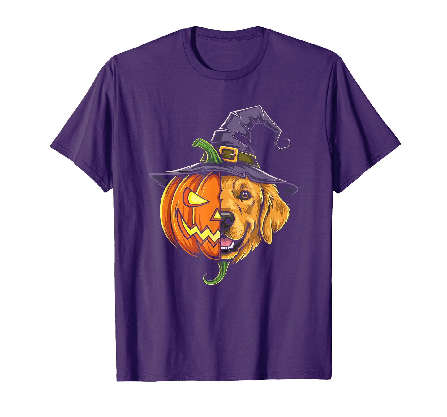Golden Retriever Pumpkin Jack O Lantern Halloween Kids Mens T-Shirt