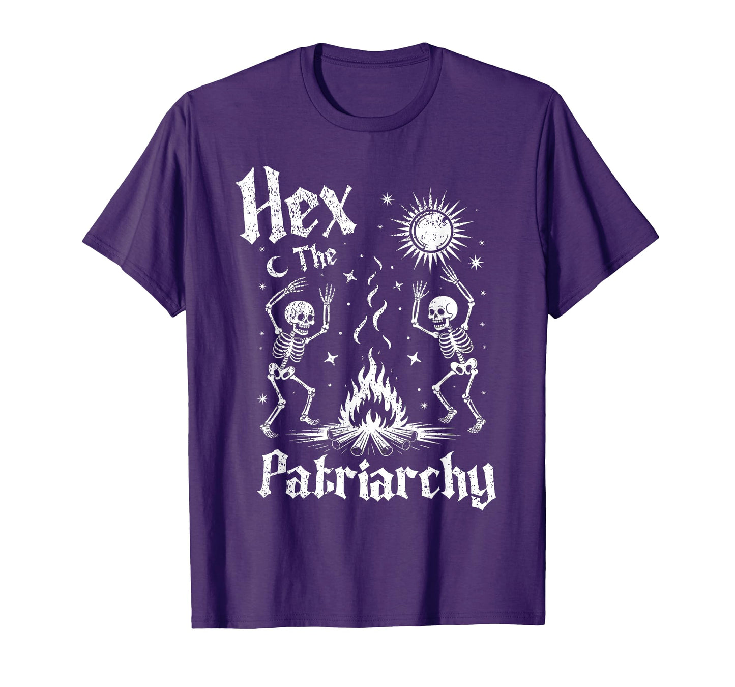 Hex The Patriarchy Skeleton Funny Feminist Halloween T-Shirt