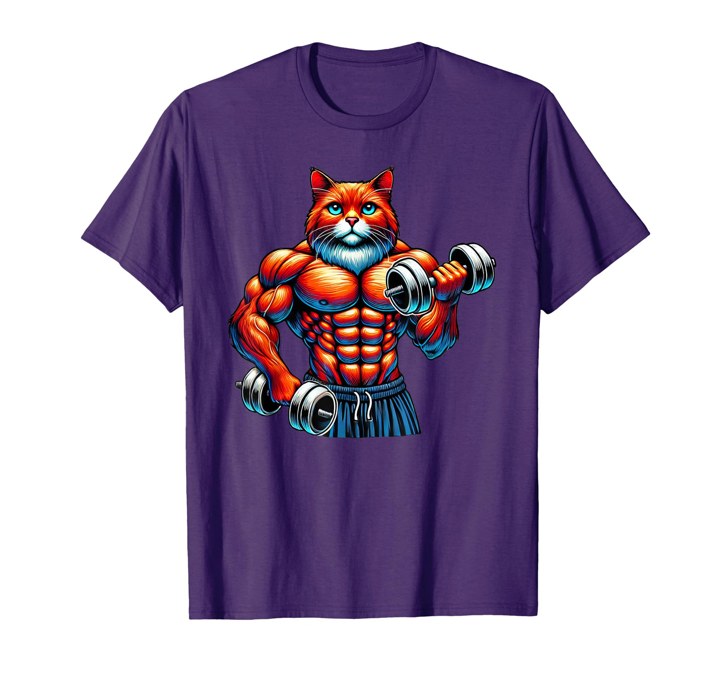 Cat Powerlifting Weightlifting Gym Workout T-Shirt for Men Women
