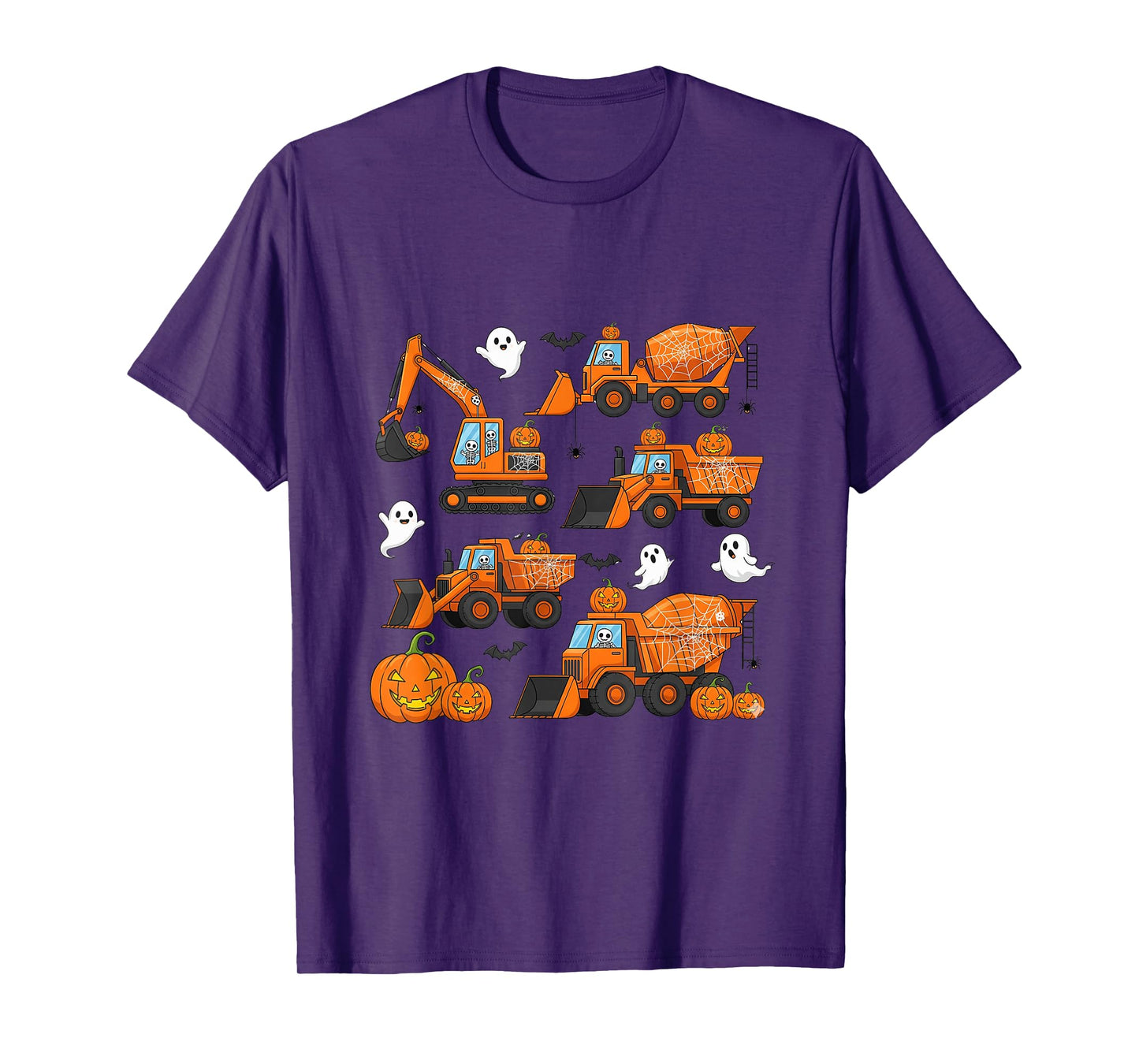 Spooky Construction Trucks Toddler Boys Halloween Costume T-Shirt