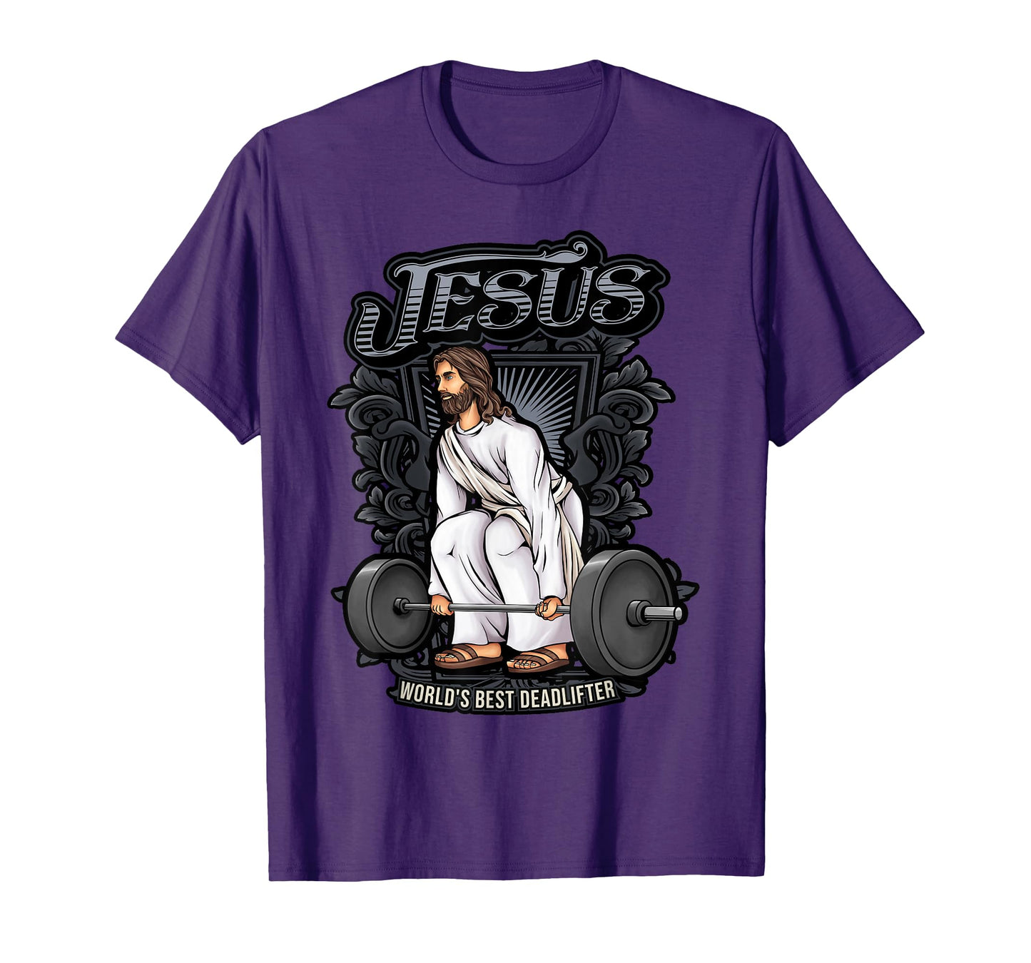 Christian Gifts by Alexis Mae Funny Jesus Weight Lifting Graphic Christian Pun Gym Gag T-Shirt