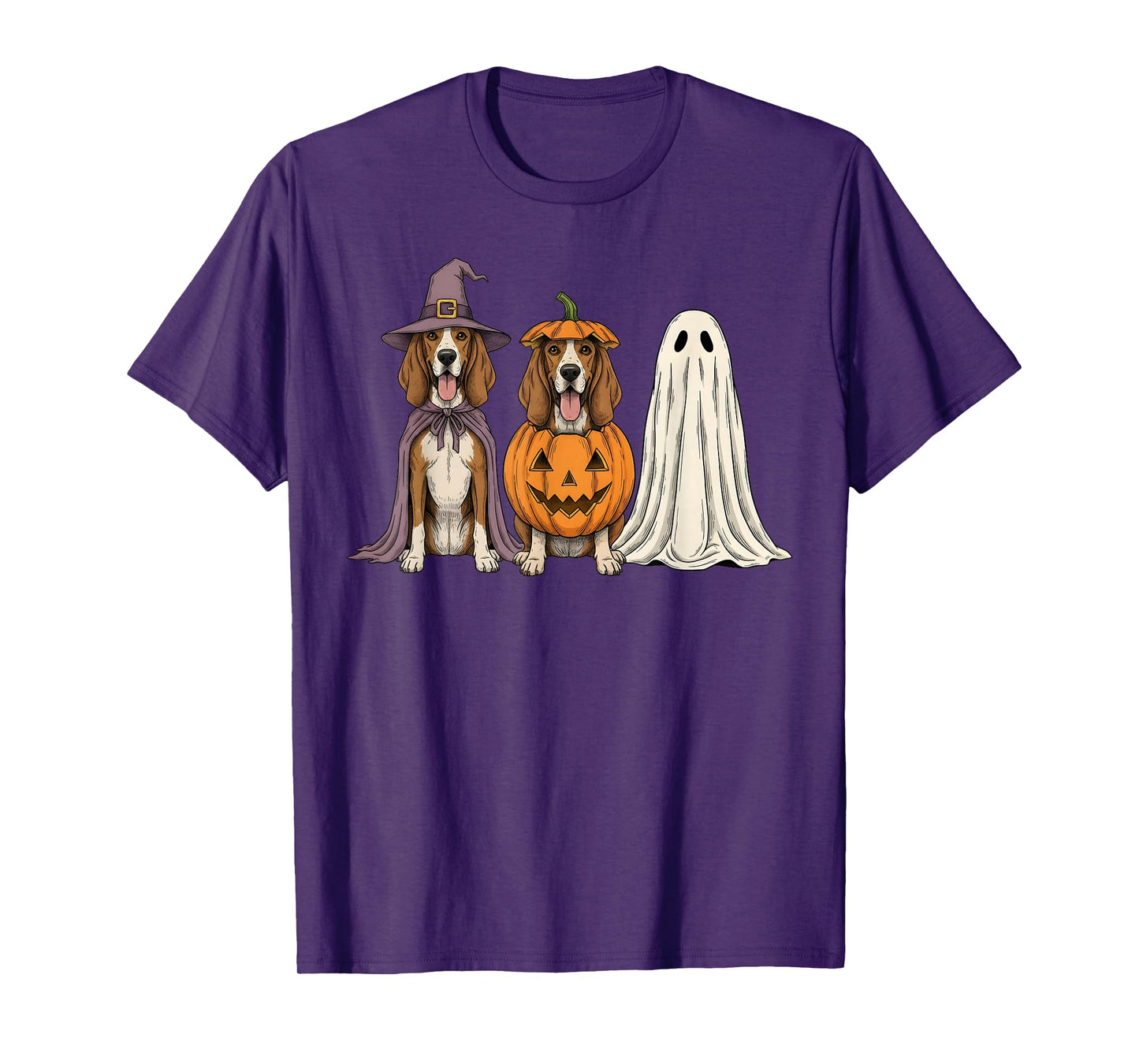 Spooky Ghost Coonhound Pumpkin Halloween Dog Lover T-Shirt