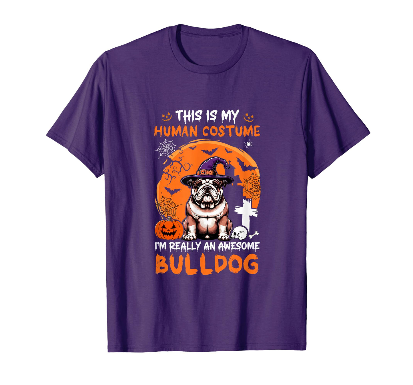 Human Costume Proud Awesome Bulldog Halloween Dog Owner T-Shirt