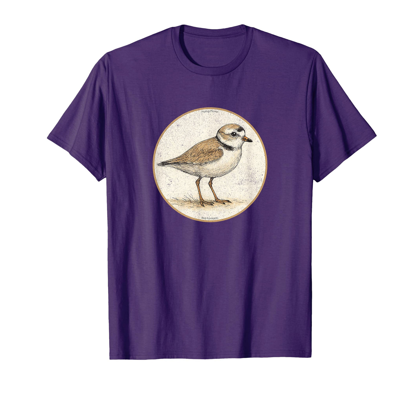 Colorful Retro Piping Plover Bird Design T-Shirt