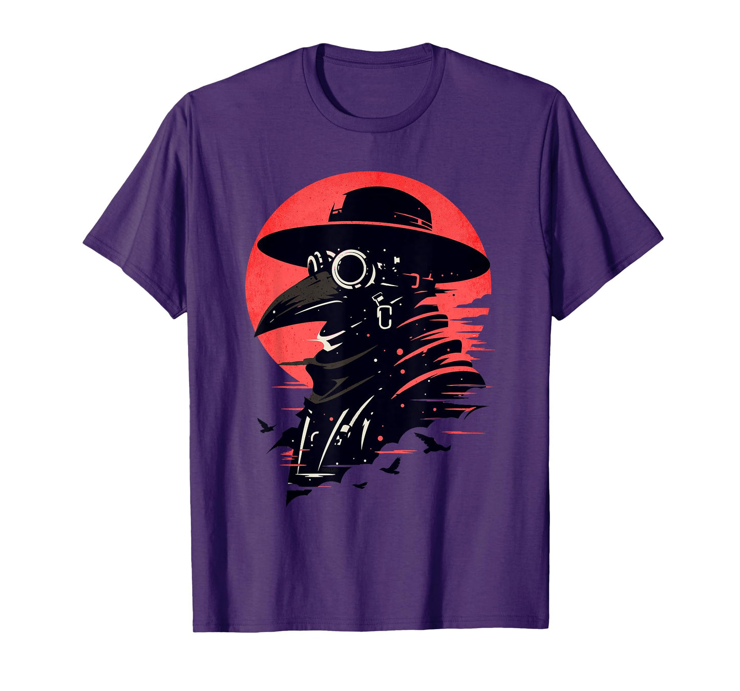 Gothic Mask Graphic Steam Punk Themed Plague Doctor Design T-Shirt