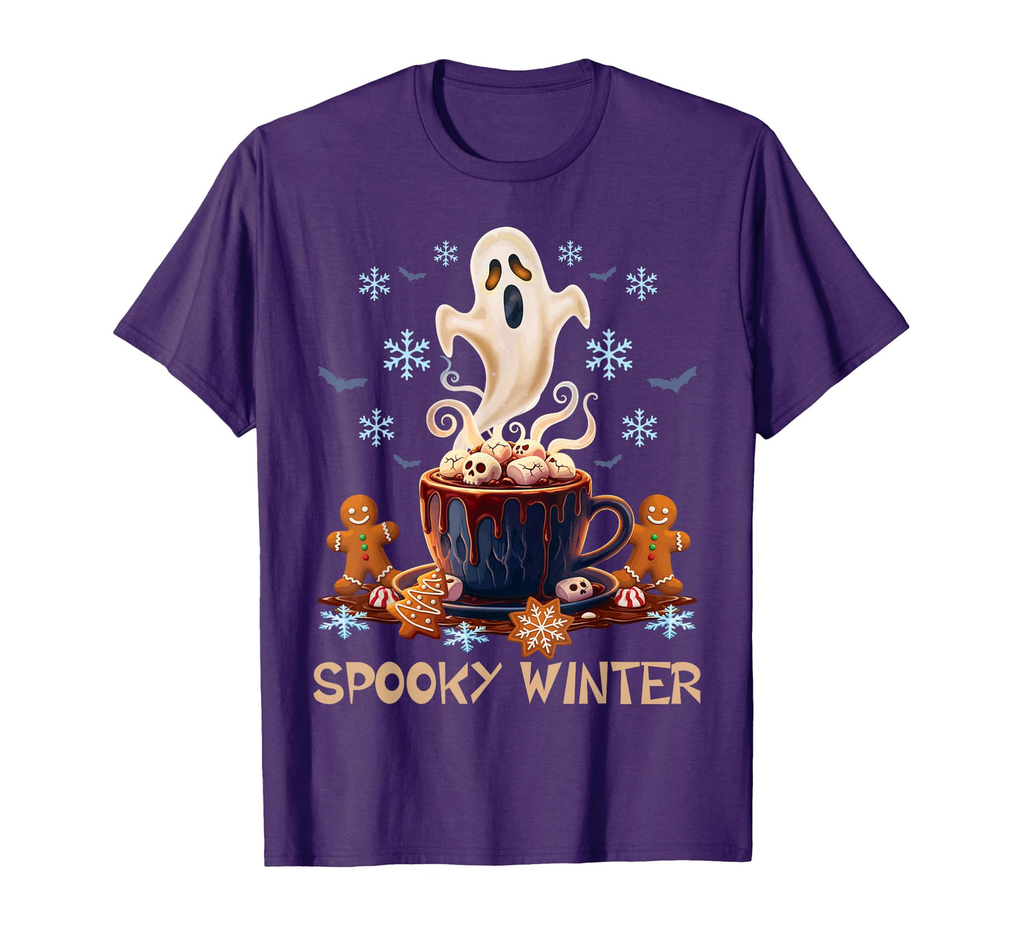 Spooky Winter Halloween Scary Christmas Ghost Winterween T-Shirt