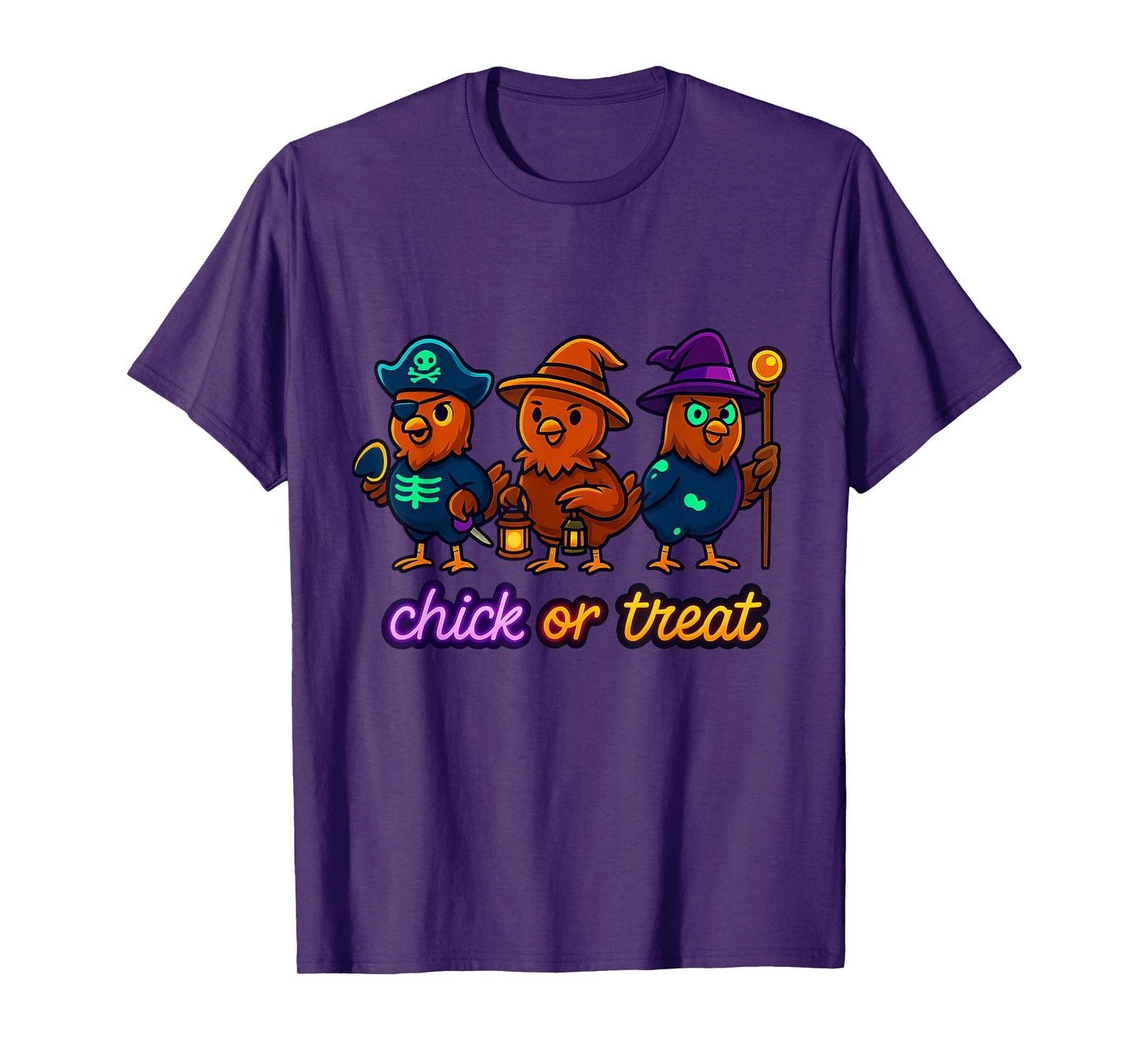 Chick Or Treat Halloween Witch Spooky Chicken Kids T-Shirt