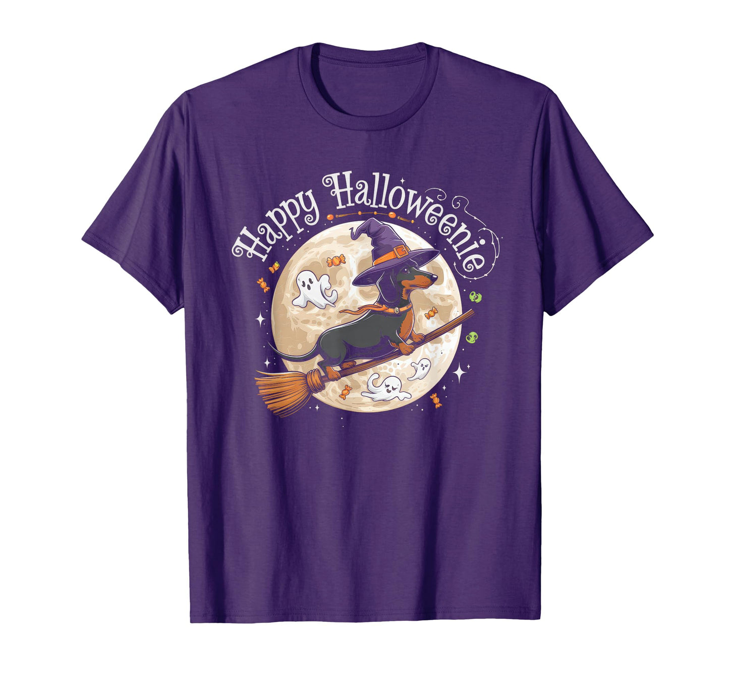 Happy Halloweenie Tshirt Women Men Wiener Monster Party T-Shirt