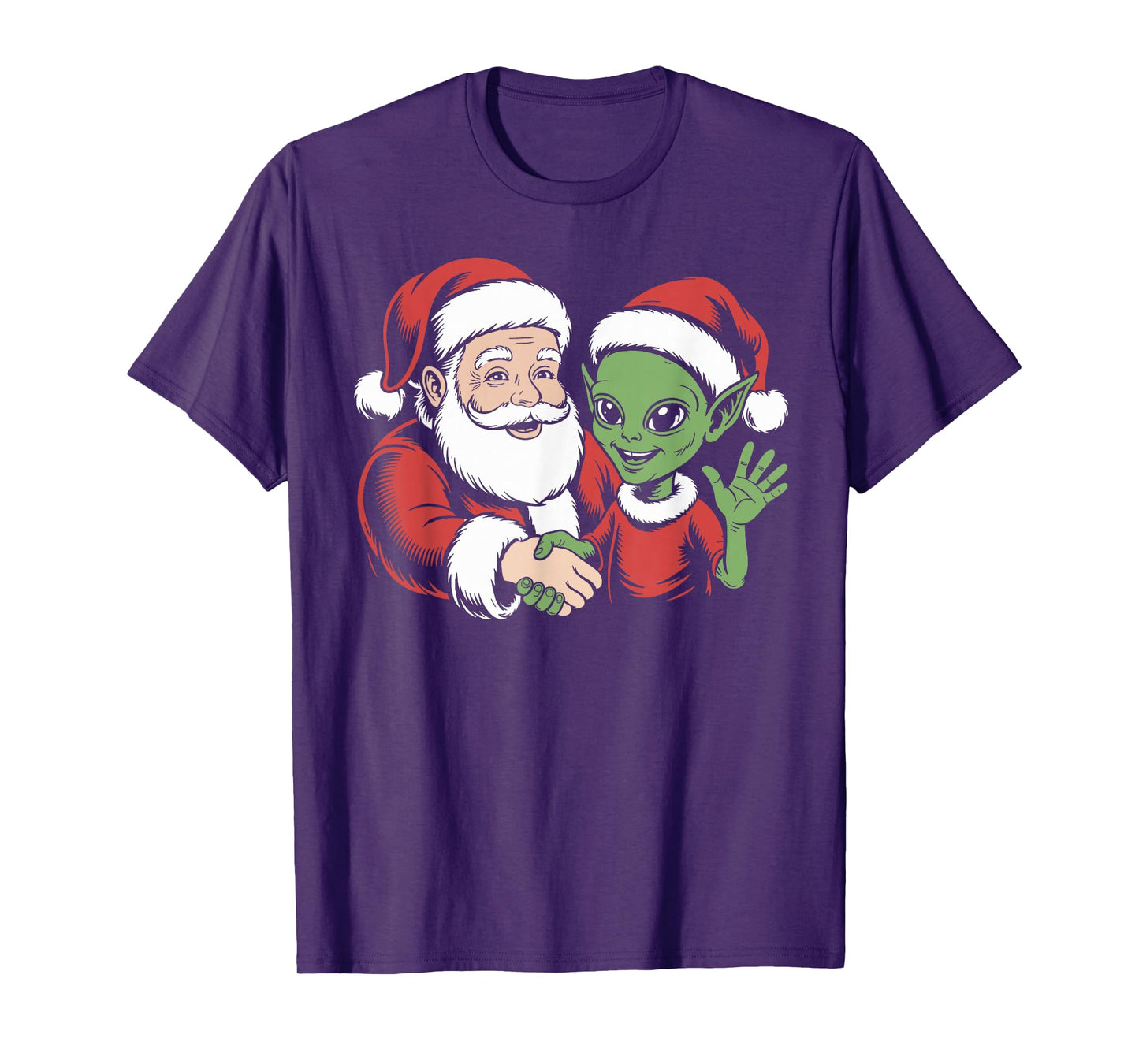 Santa Shaking Alien Hand T-Shirt