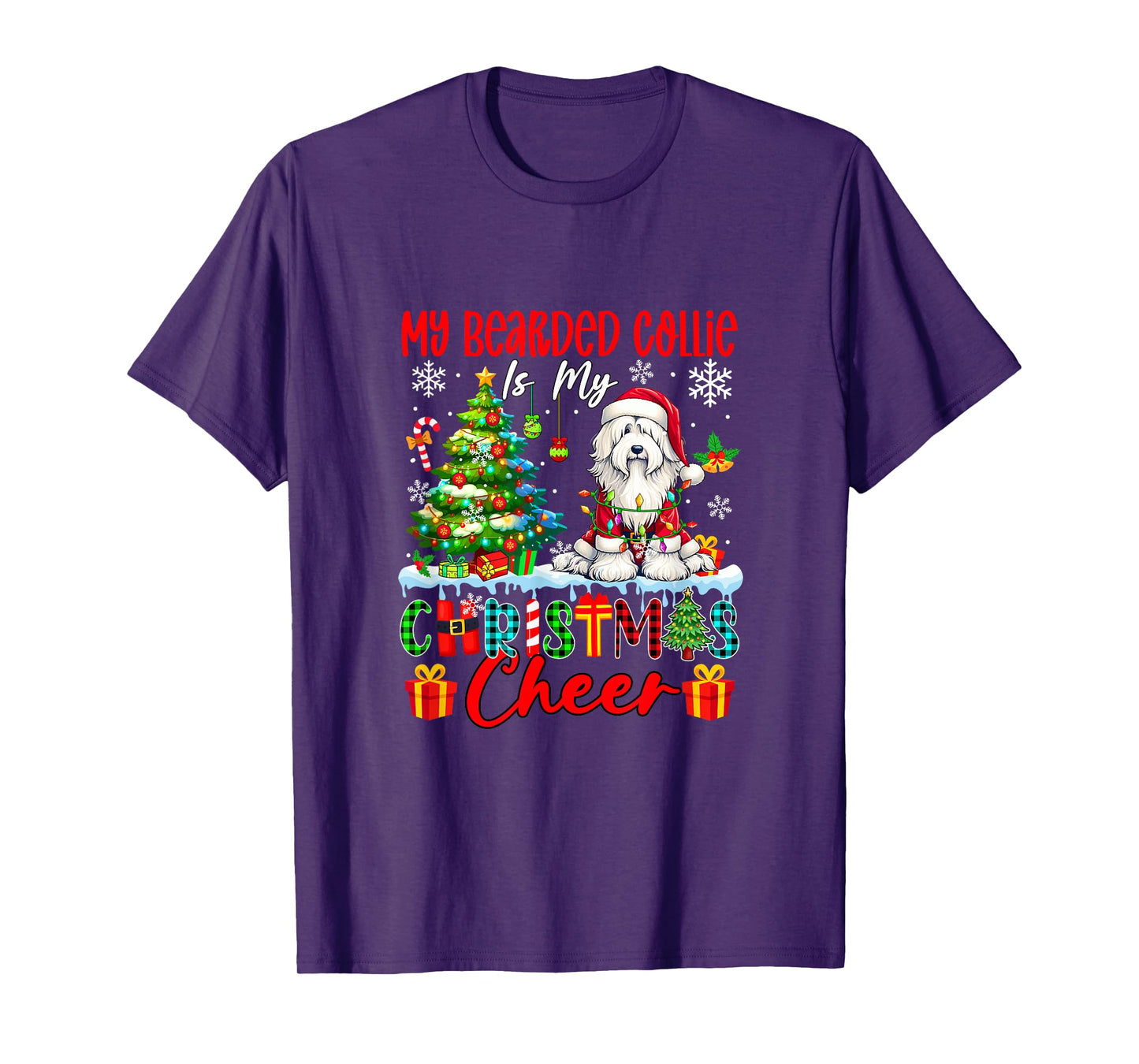 My Bearded Collie is My Xmas Cheer Funny Santa Dog Owner T-Shirt