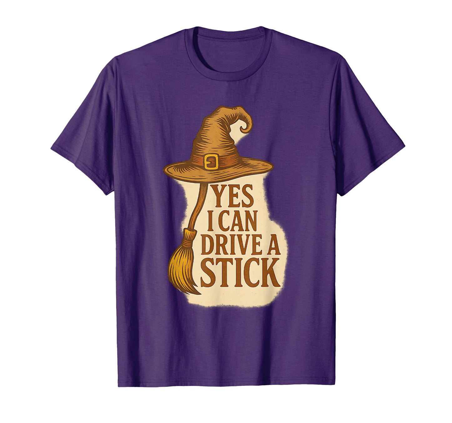 I Can Drive a Stick Funny Halloween Costume Witch Hat T-Shirt