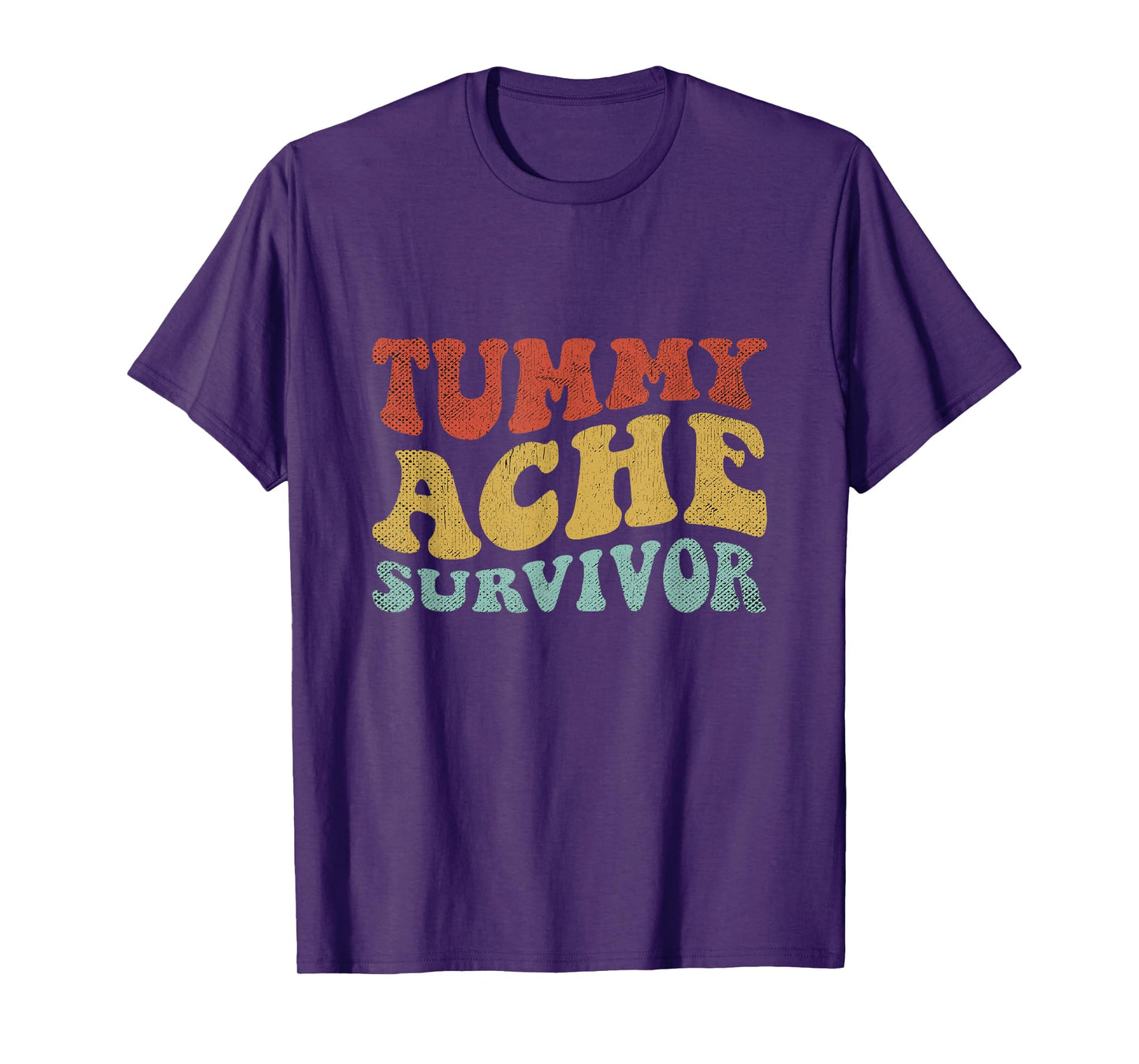 Tummy Ache Survivor Shirt Women Funny IBS Stomach Ache Retro T-Shirt