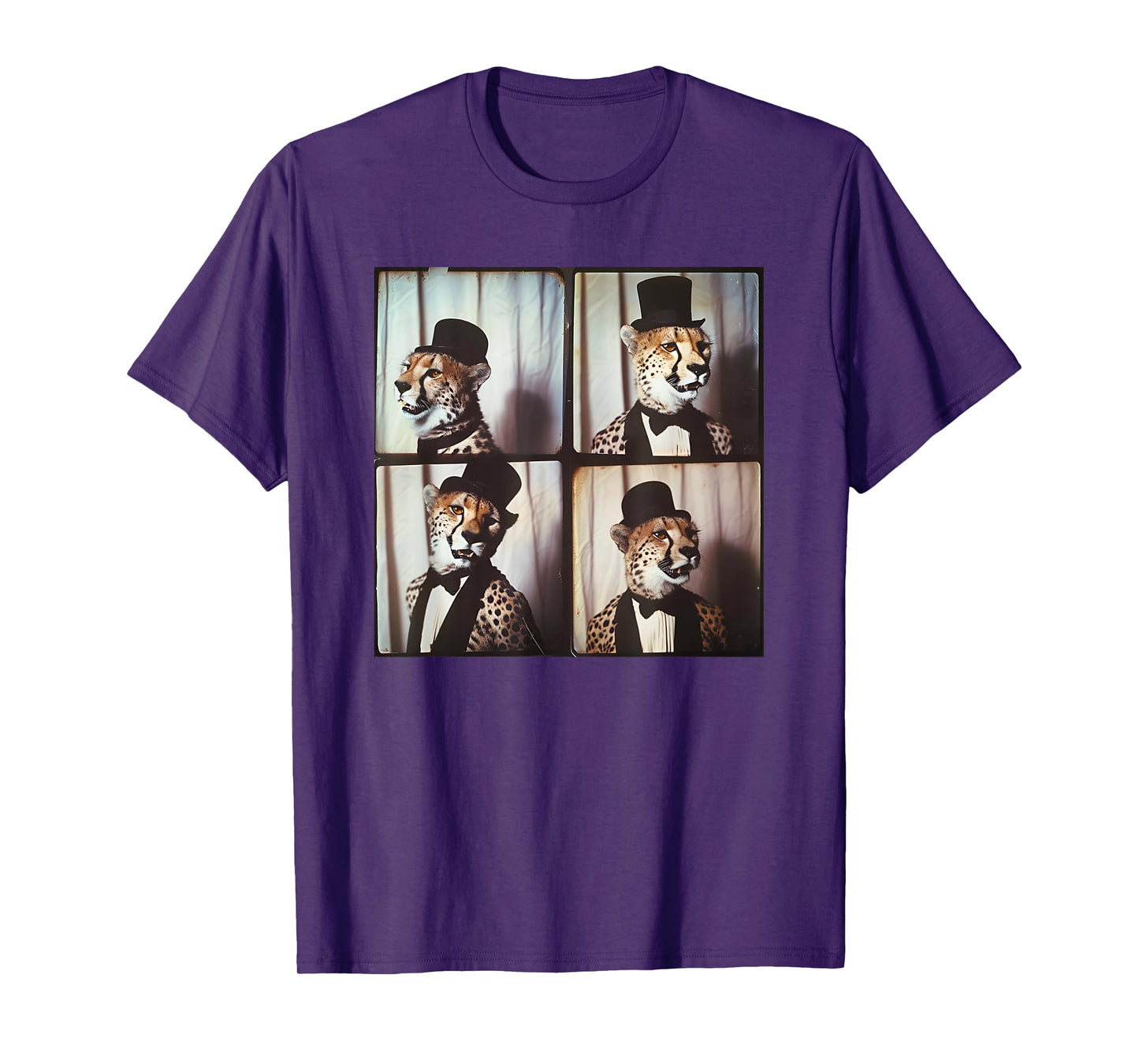 Cheetah In Suit Love Cheetahs Funny Zoo Animal Photobooth T-Shirt