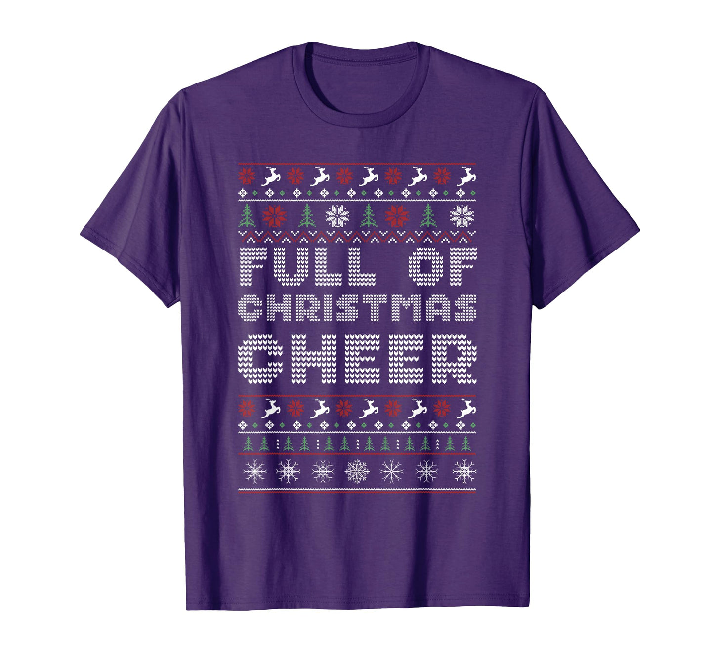 Funny Full of Christmas Cheer Beer Ugly Matching Couples T-Shirt