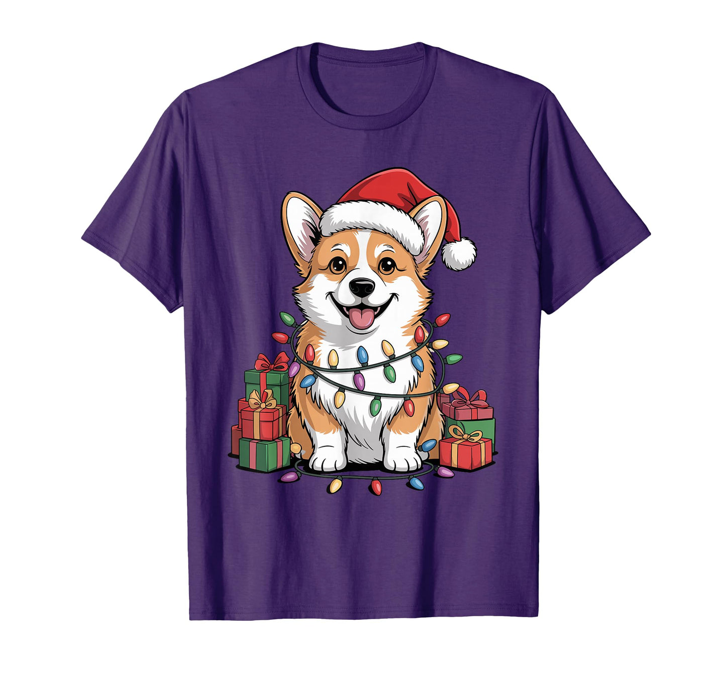 Pembroke Welsh Corgi Santa Hat Christmas Dog Lover Holiday T-Shirt