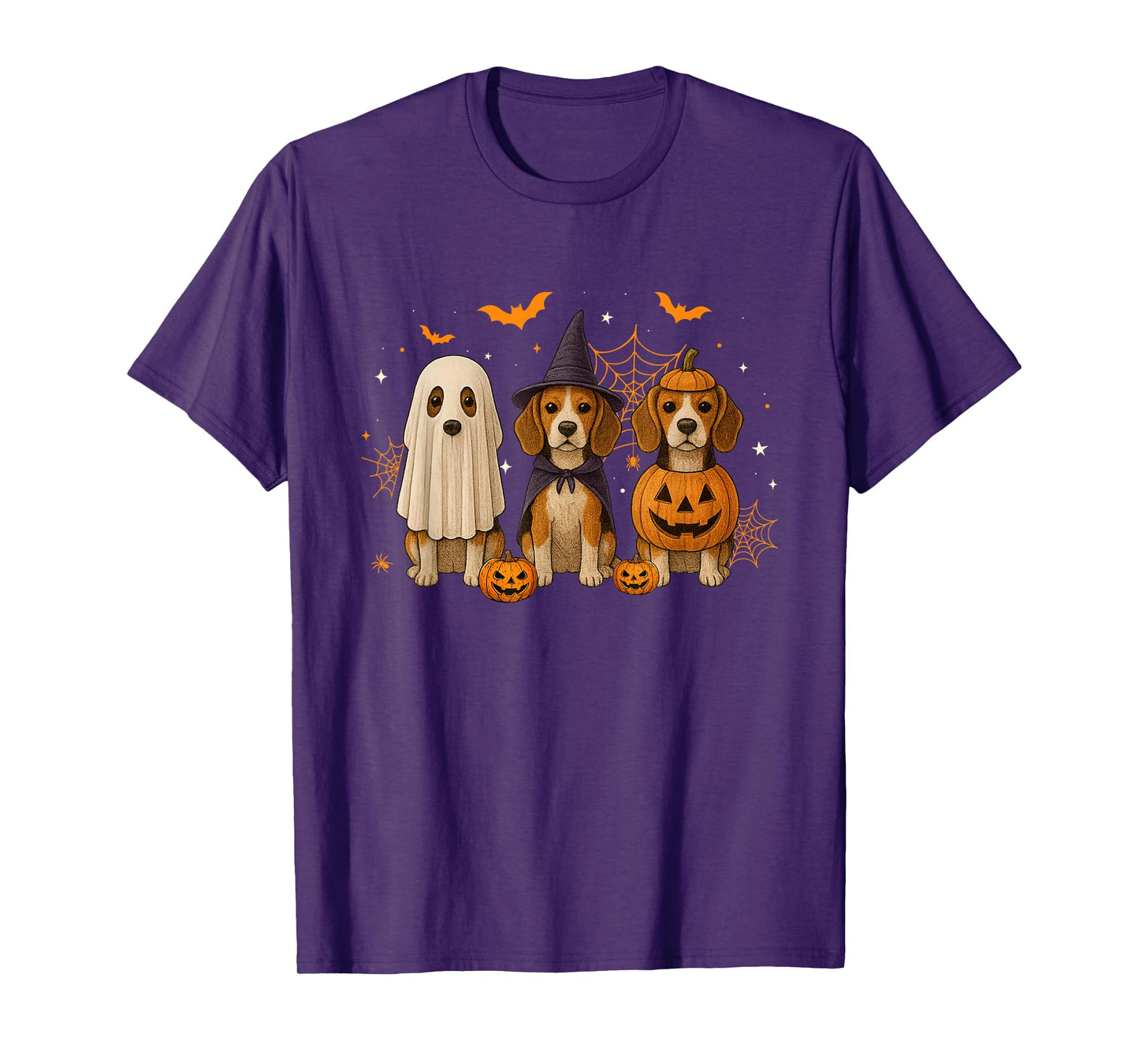Funny Beagle Ghost Witch Pumpkin Halloween Costume Spooky T-Shirt