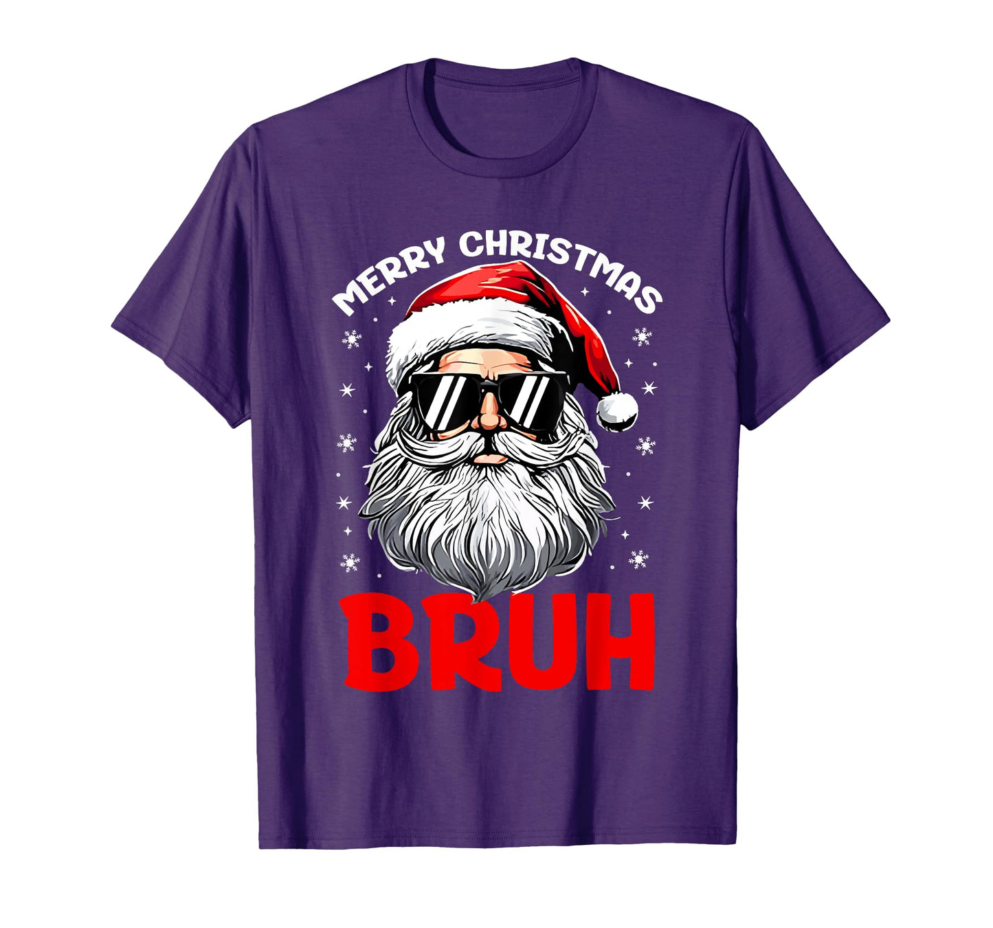 Merry Christmas Bruh Funny Santa Claus Retro Men Women Kids T-Shirt