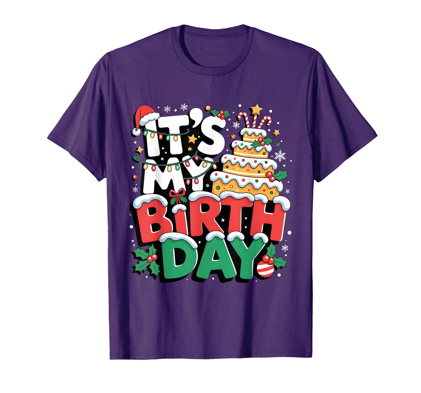 Its My Birthday Cake Christmas Kids Boys Girls December Xmas T-Shirt