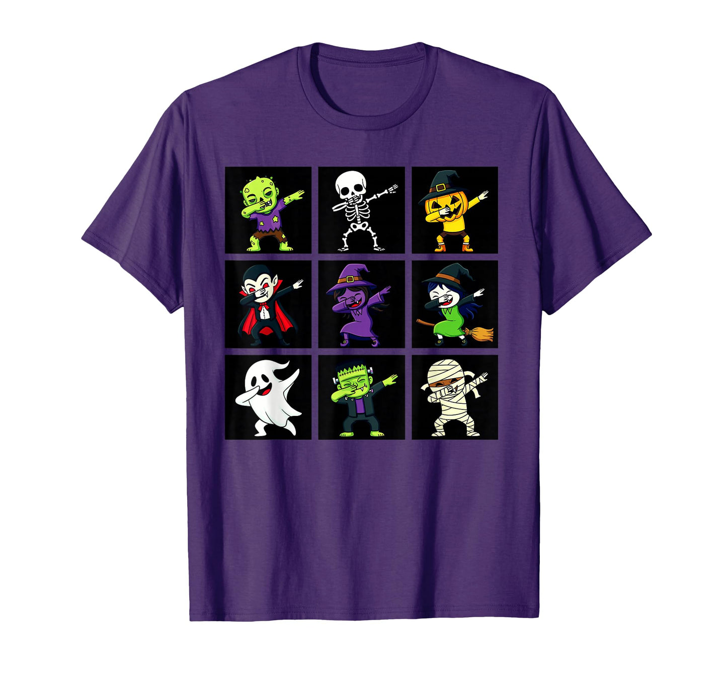 Cute Halloween Dab Monsters Ghost, Witch, Skeleton T-Shirt