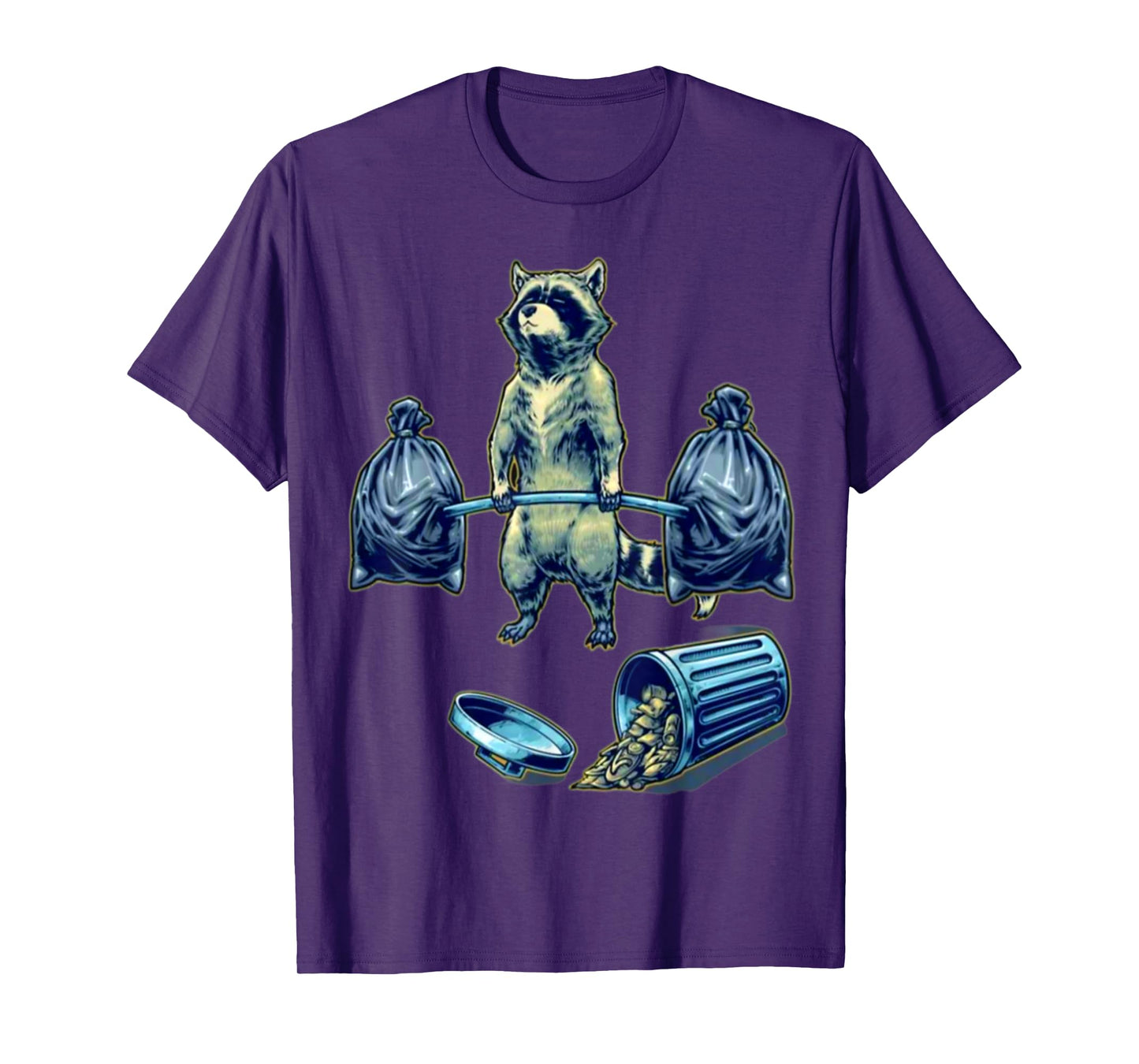 Deadlifting Raccoon Weightlifting Bodybuilding Fitness Gym T-Shirt