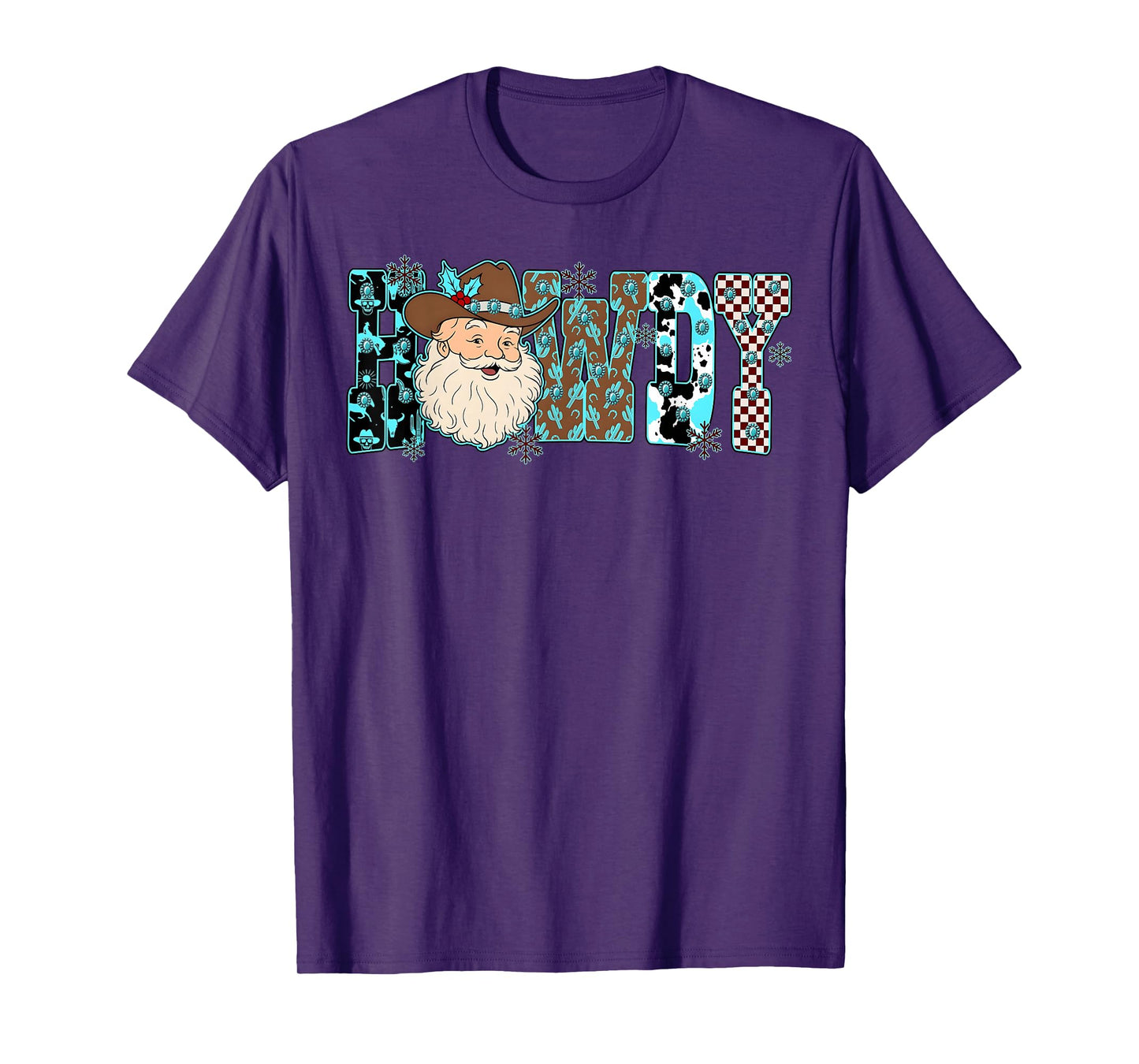 Howdy Christmas Santa Cowboy Cowgirl Western Xmas Rodeo T-Shirt