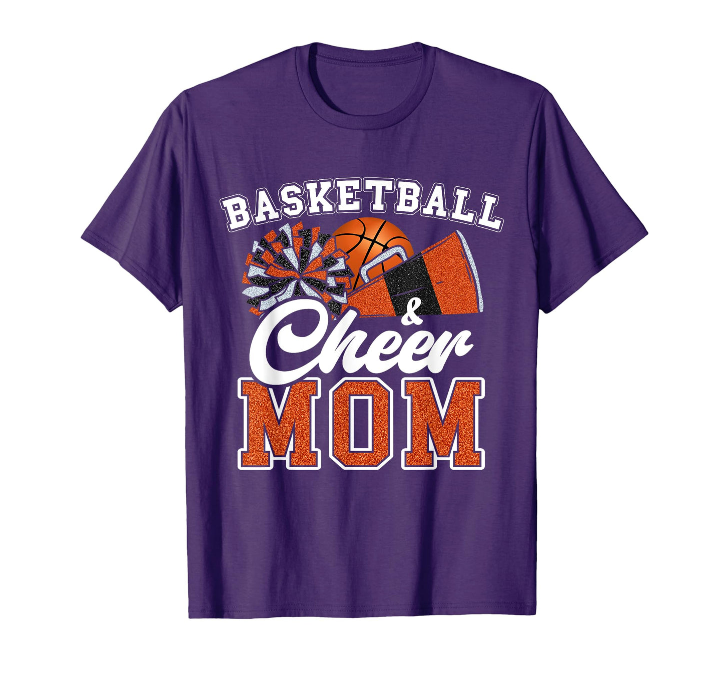 Proud Basketball & Cheer Mom Cheerleader Mom Mama Orange T-Shirt