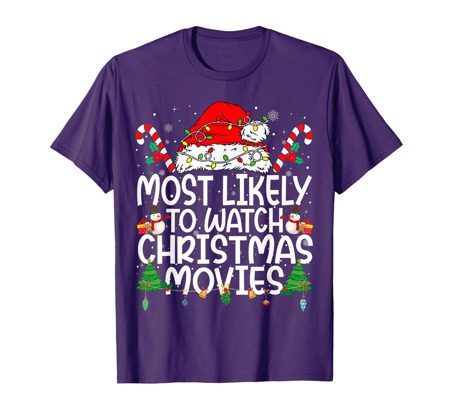 Family Matching Xmas Most Likely to Watch Christmas Movies T-Shirt