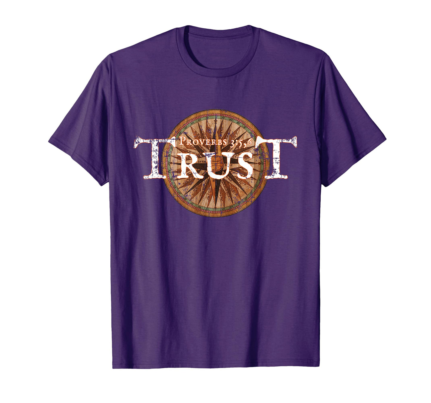 Christian Proverbs 3:5,6 Bible Verse KJV T-Shirt