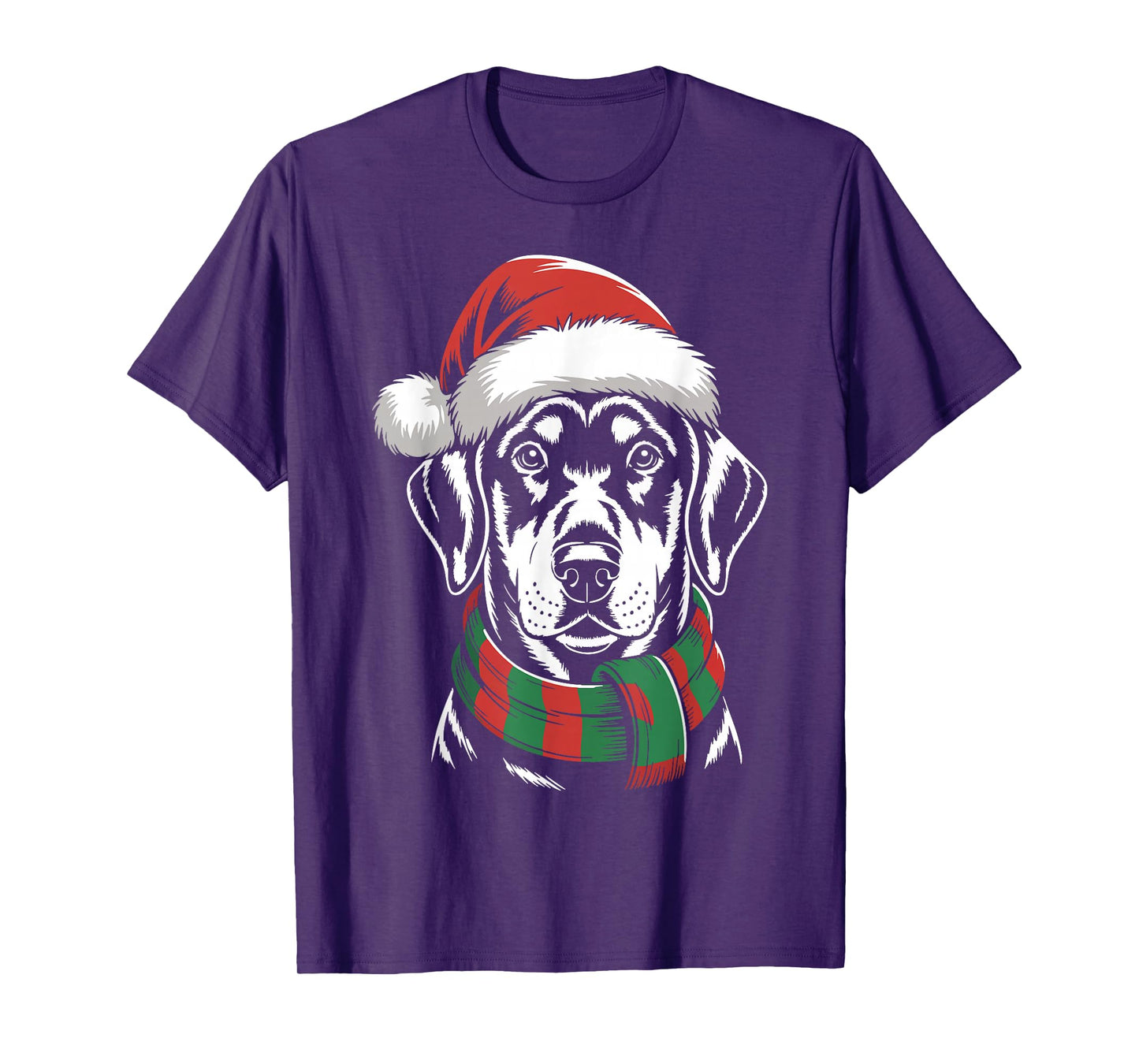 Doberman Pinscher Dog Xmas Santa Hat Scarf Christmas Costume T-Shirt
