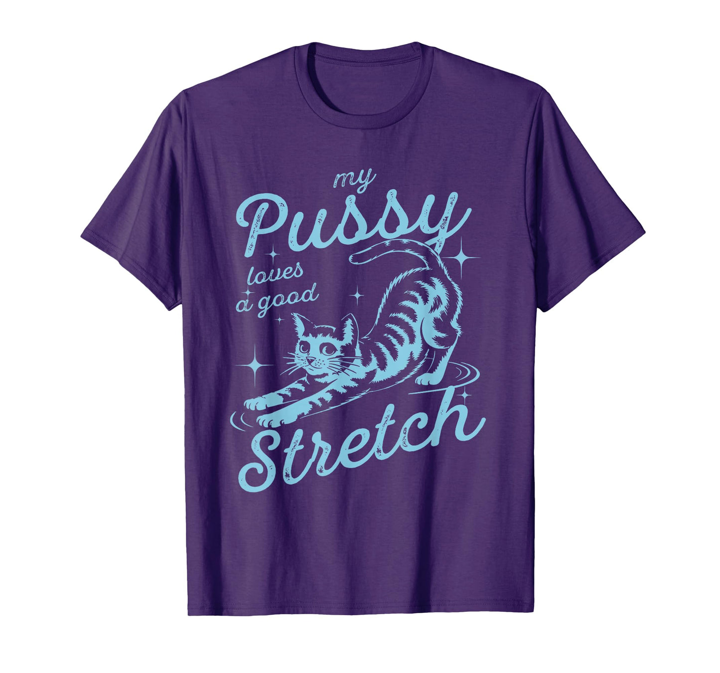 My Pussy Loves A Good Stretch Inappropriate Adult Humor Cat T-Shirt