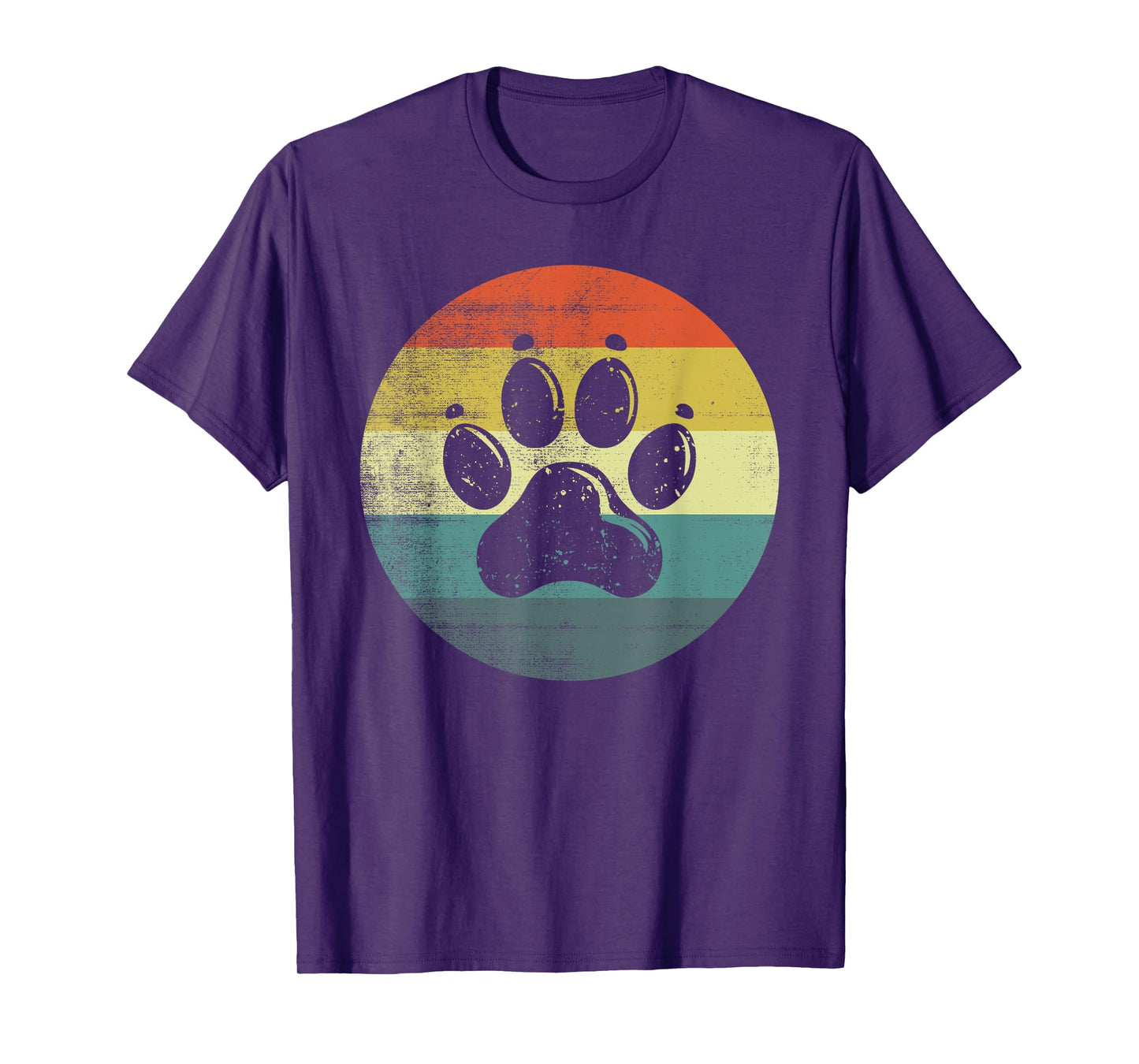 Retro Vintage Dog Paw Design T-Shirt for Men Women Kids