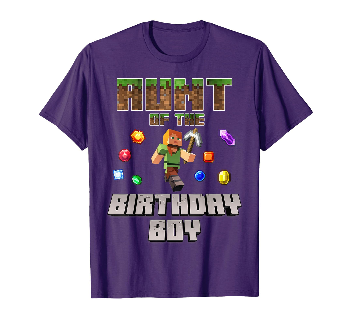 Aunt Of The Birthday Boy Video Gamer Pixel Number T-Shirt