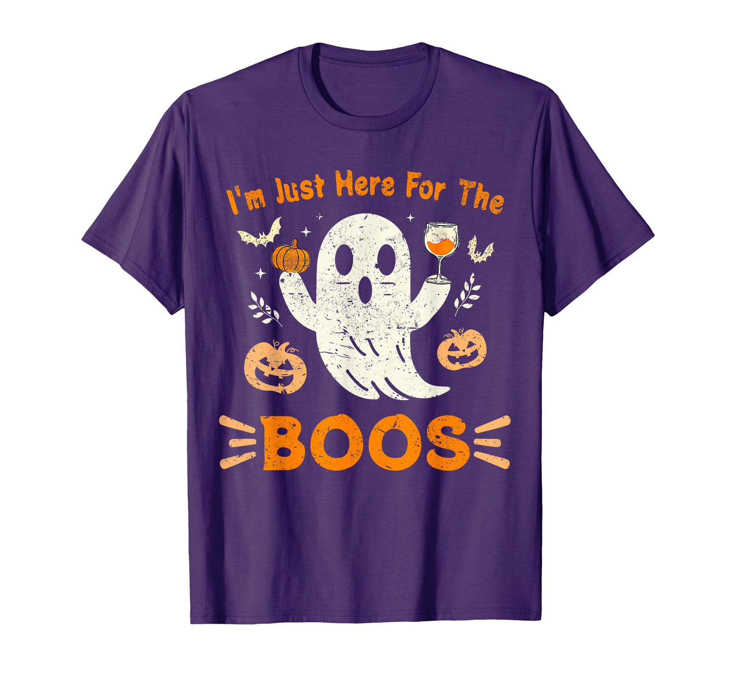 I'm Just Here For The Boos Funny Ghost Retro Halloween T-Shirt